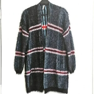 Anthropologie Raga‎ eyelash fuzzy knit open front cardigan